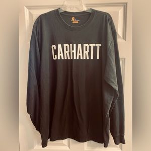 CARHARTT Men’s Simple Black and white logo Long Sleeve T-shirt. SZ-XL